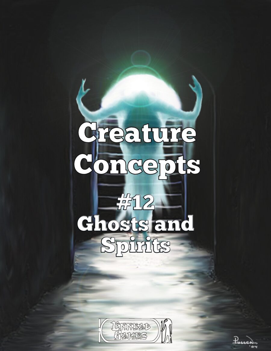 Painting-like image of a tunnel, with a ghostly, light blue apparition, with their arms raised up, their features hidden by a glowing light. By Patrick E. Pullen